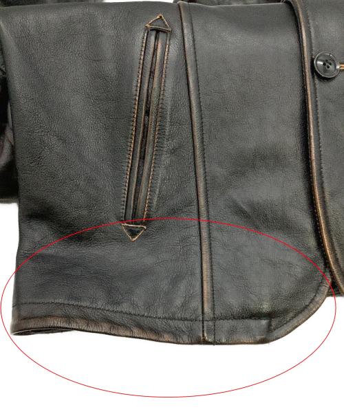 AVIREX（アヴィレックス）AVIREX (アヴィレックス) レザージャケット COWHIDE CARCOAT VINTAGE FINISH AVIREX 50th ANNIVERSARY ブラック サイズ:Mの古着・服飾アイテム