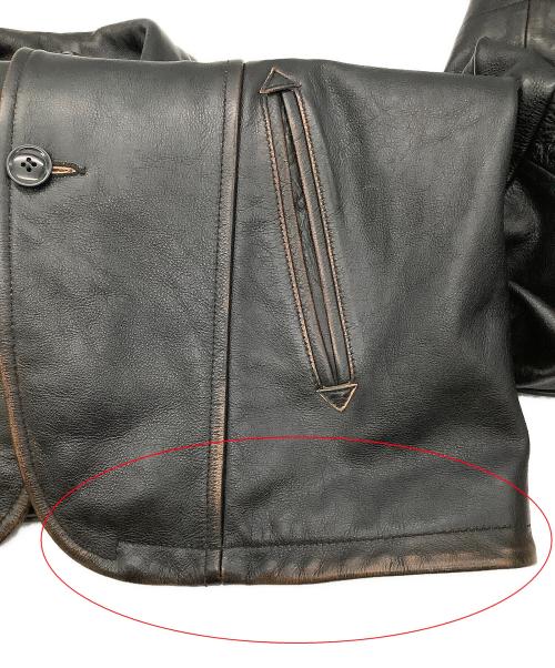 AVIREX（アヴィレックス）AVIREX (アヴィレックス) レザージャケット COWHIDE CARCOAT VINTAGE FINISH AVIREX 50th ANNIVERSARY ブラック サイズ:Mの古着・服飾アイテム