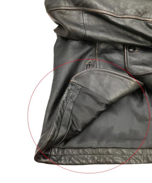 AVIREX（アヴィレックス）AVIREX (アヴィレックス) レザージャケット COWHIDE CARCOAT VINTAGE FINISH AVIREX 50th ANNIVERSARY ブラック サイズ:Mの古着・服飾アイテム