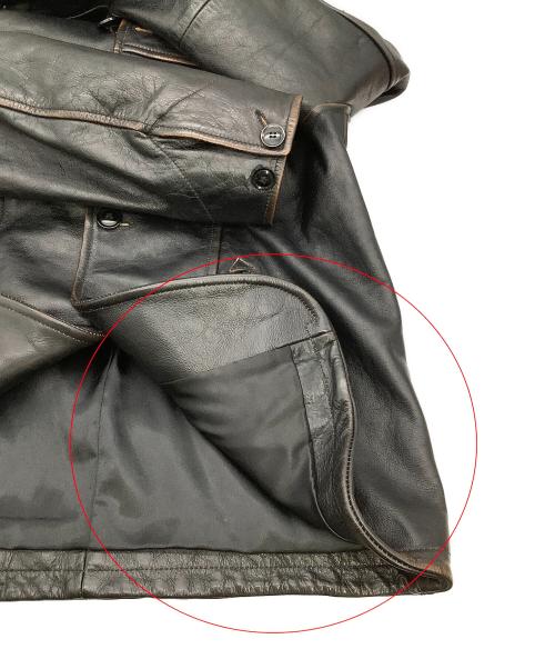 AVIREX（アヴィレックス）AVIREX (アヴィレックス) レザージャケット COWHIDE CARCOAT VINTAGE FINISH AVIREX 50th ANNIVERSARY ブラック サイズ:Mの古着・服飾アイテム