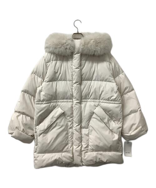 Snidel（スナイデル）Snidel (スナイデル) ダウンジャケット 西川フードファーミドルダウン ホワイト サイズ:Fの古着・服飾アイテム