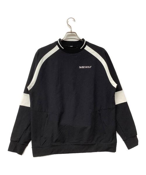 SY32 by SWEET YEARS GOLF（エスワイサーティトゥバイスィートイヤーズゴルフ）SY32 by SWEET YEARS GOLF (エスワイサーティトゥバイスィートイヤーズゴルフ) ゴルフウェア(トップス) STORM FLEECE CREW ブラック×ホワイト サイズ:XLの古着・服飾アイテム
