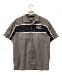 HARLEY-DAVIDSON（ハーレーダビッドソン）の古着「半袖シャツ Garage Short Sleeve Button Up Shirt」｜グレー