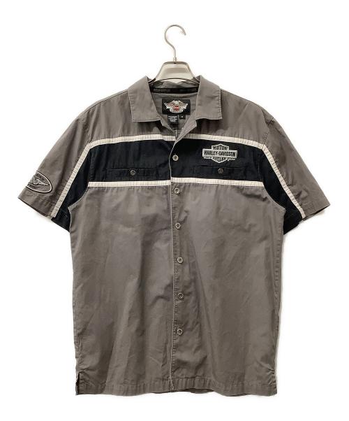 HARLEY-DAVIDSON（ハーレーダビッドソン）HARLEY-DAVIDSON (ハーレーダビッドソン) 半袖シャツ Garage Short Sleeve Button Up Shirt グレー サイズ:Mの古着・服飾アイテム