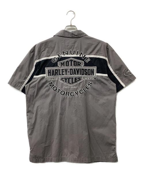 HARLEY-DAVIDSON（ハーレーダビッドソン）HARLEY-DAVIDSON (ハーレーダビッドソン) 半袖シャツ Garage Short Sleeve Button Up Shirt グレー サイズ:Mの古着・服飾アイテム
