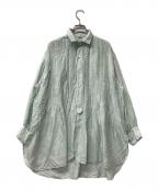 45Rフォーティファイブ・アール）の古着「長袖シャツ インドシルクのランダムタックシャツ」｜黄緑