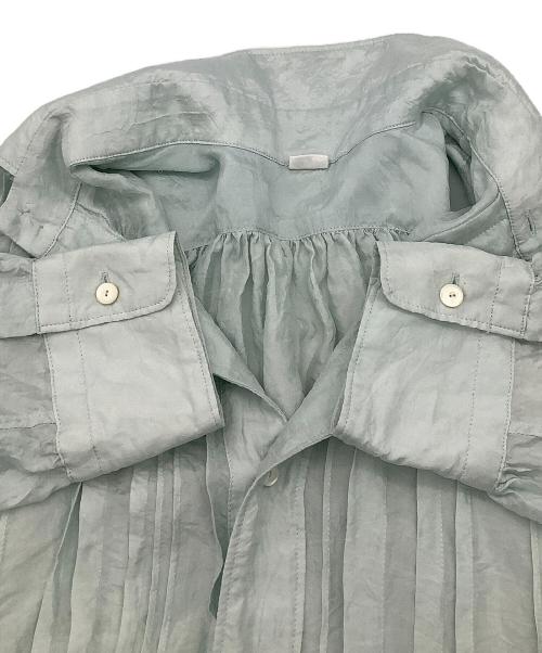 45R（フォーティファイブ・アール）45R (フォーティファイブ・アール) 長袖シャツ インドシルクのランダムタックシャツ 黄緑 サイズ:不明の古着・服飾アイテム