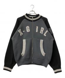 X-GIRL（エックスガール）の古着「ニットジャケット」｜グレー×ブラック