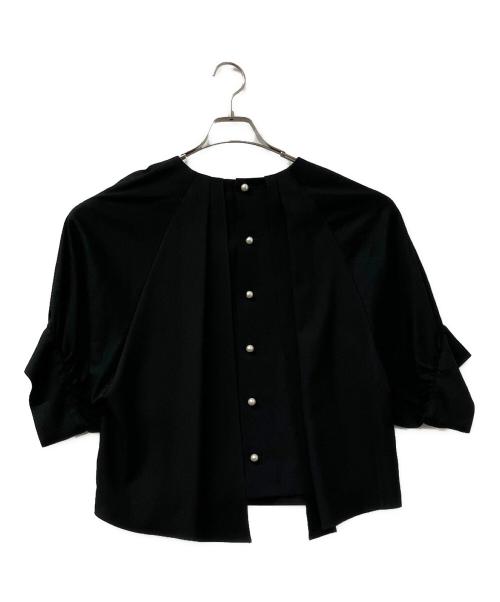 ADORE（アドーア）ADORE (アドーア) 半袖カットソー プレミアムコットンバックボタンカットソー ブラック サイズ:Mの古着・服飾アイテム
