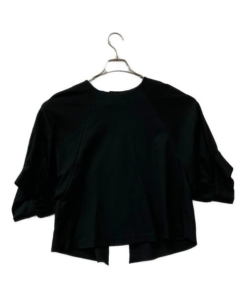 ADORE（アドーア）ADORE (アドーア) 半袖カットソー プレミアムコットンバックボタンカットソー ブラック サイズ:Mの古着・服飾アイテム