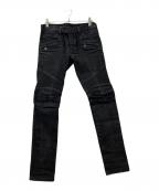 BALMAINバルマン）の古着「バイカーデニムパンツ」｜ブラック