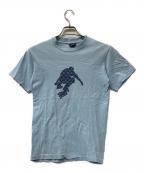 stussyステューシー）の古着「半袖カットソー MONOGRAM SKATE MAN TEE 90's」｜スカイブルー