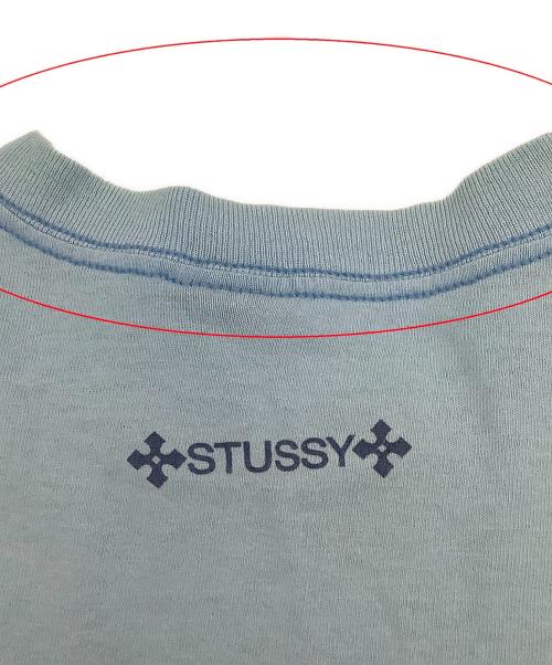 stussy（ステューシー）stussy (ステューシー) 半袖カットソー MONOGRAM SKATE MAN TEE 90's スカイブルー サイズ:Smallの古着・服飾アイテム