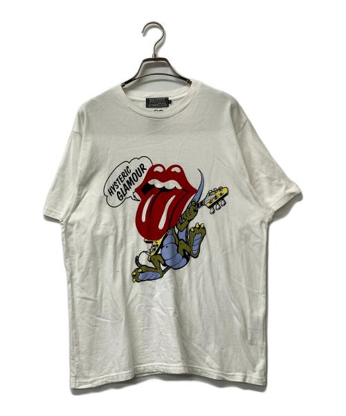 Hysteric Glamour（ヒステリックグラマー）Hysteric Glamour (ヒステリックグラマー) 半袖Tシャツ HE ROLLING STONES/TOUNGE DINOSAUR Tシャツ ホワイト サイズ:Lの古着・服飾アイテム