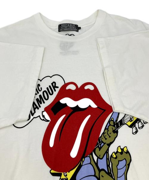 Hysteric Glamour（ヒステリックグラマー）Hysteric Glamour (ヒステリックグラマー) 半袖Tシャツ HE ROLLING STONES/TOUNGE DINOSAUR Tシャツ ホワイト サイズ:Lの古着・服飾アイテム