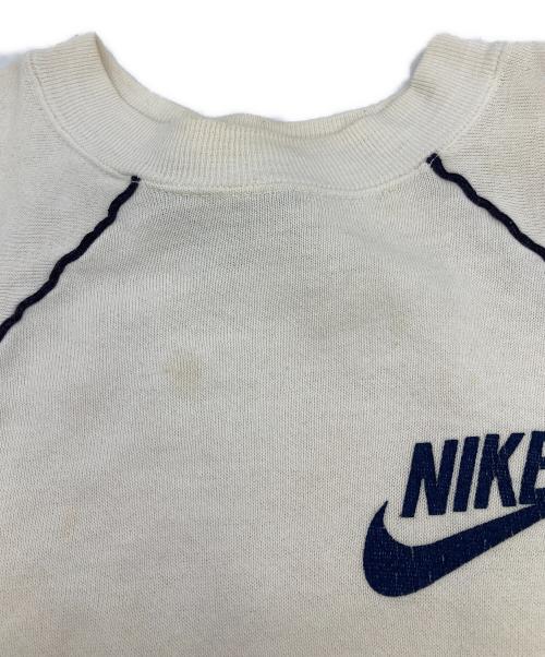 NIKE（ナイキ）NIKE (ナイキ) スウェット 70’s後期～80’sクルーネックスウェット ベージュ×ネイビー サイズ:Mの古着・服飾アイテム