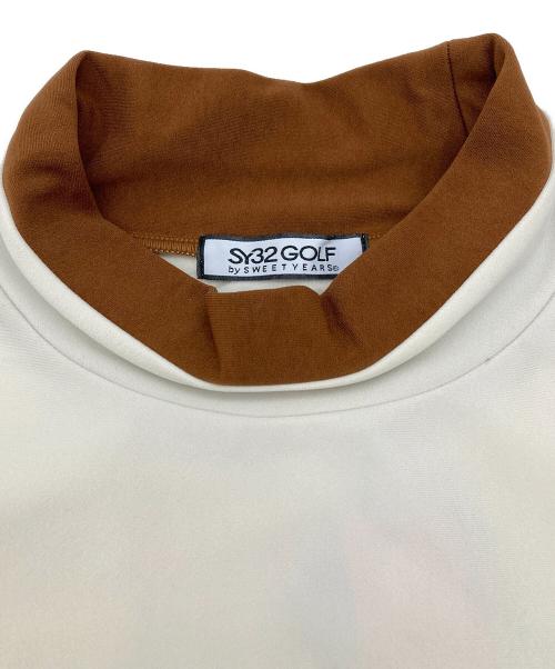 sy32 by sweet years（エスワイサーティトゥバイスィートイヤーズ）sy32 by sweet years (エスワイサーティトゥバイスィートイヤーズ) ゴルフウェア(トップス) ブラウン×ベージュ サイズ:Lの古着・服飾アイテム