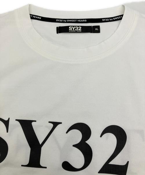 sy32 by sweet years（エスワイサーティトゥバイスィートイヤーズ）sy32 by sweet years (エスワイサーティトゥバイスィートイヤーズ) 長袖Tシャツ　 ホワイト×ブラック サイズ:XLの古着・服飾アイテム