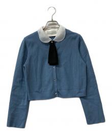 CELFORD（セルフォード）の古着「厚手カーディガン デタッチャブル総針カーディガン」｜スカイブルー