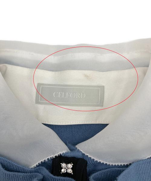 CELFORD（セルフォード）CELFORD (セルフォード) 厚手カーディガン デタッチャブル総針カーディガン スカイブルー サイズ:38の古着・服飾アイテム