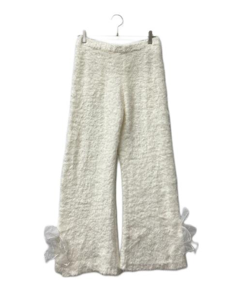 SNIDEL HOME（スナイデルホーム）SNIDEL HOME (スナイデルホーム) ニットリボンパンツ ホワイト サイズ:ONEの古着・服飾アイテム