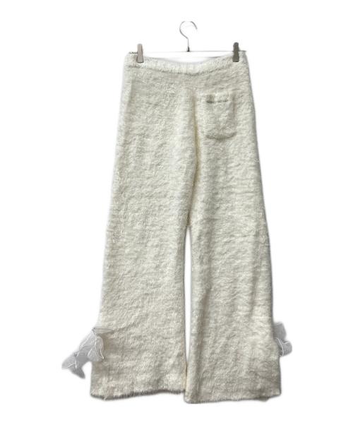 SNIDEL HOME（スナイデルホーム）SNIDEL HOME (スナイデルホーム) ニットリボンパンツ ホワイト サイズ:ONEの古着・服飾アイテム