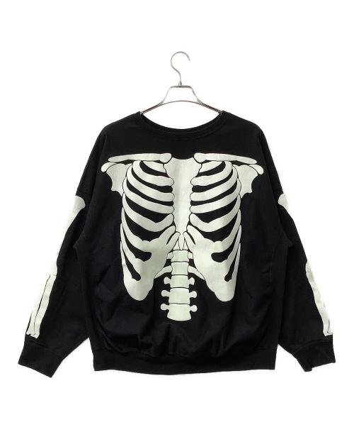 BOWWOW（バウワウ）BOWWOW (バウワウ) スウェット JS(JOURNAL STANDARD)別注 BONE CREW SWEAT ブラック サイズ:XLの古着・服飾アイテム