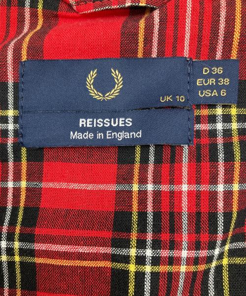 FRED PERRY（フレッドペリー）FRED PERRY (フレッドペリー) スイングトップ Reissues Made In England Harrington Jacket ブラック×レッド サイズ:UK10の古着・服飾アイテム