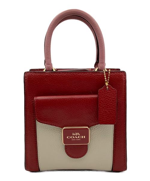 COACH（コーチ）COACH (コーチ) ショルダーバッグMINI　PEPPER　CROSSBODY レッド×ホワイトの古着・服飾アイテム