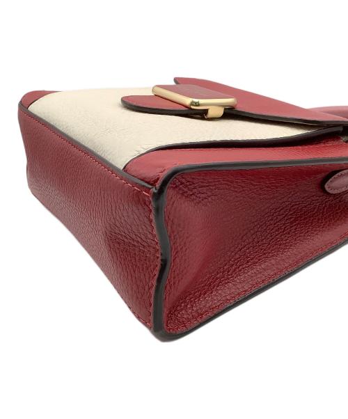 COACH（コーチ）COACH (コーチ) ショルダーバッグMINI　PEPPER　CROSSBODY レッド×ホワイトの古着・服飾アイテム