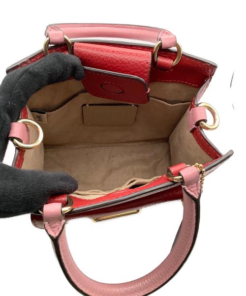 COACH（コーチ）COACH (コーチ) ショルダーバッグMINI　PEPPER　CROSSBODY レッド×ホワイトの古着・服飾アイテム