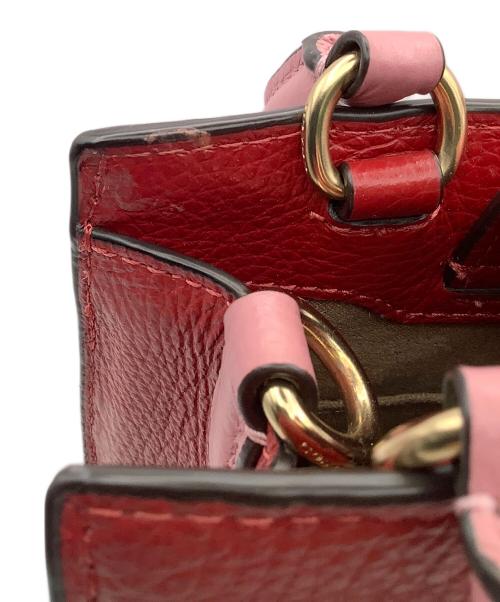 COACH（コーチ）COACH (コーチ) ショルダーバッグMINI　PEPPER　CROSSBODY レッド×ホワイトの古着・服飾アイテム