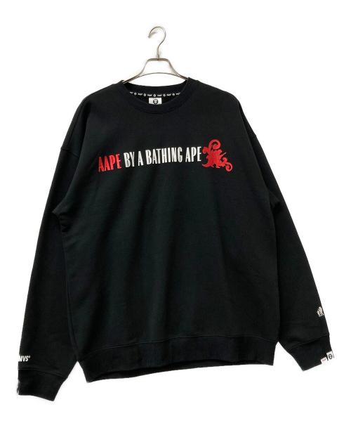 Aape BY A BATHING APE（エーエイプ バイ アベイシングエイプ）Aape BY A BATHING APE (エーエイプ バイ アベイシングエイプ) クルーネックスウェット ブラック サイズ:ＸＸＬの古着・服飾アイテム