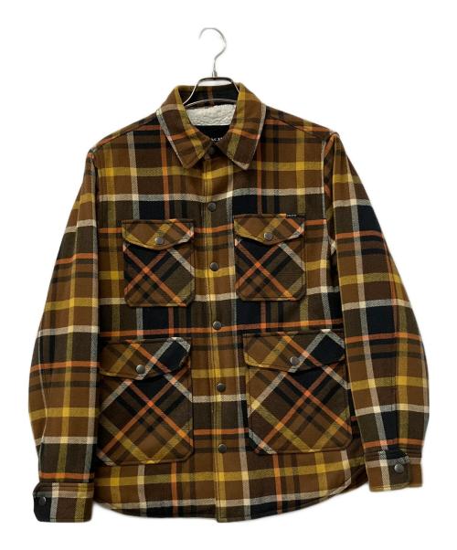 COACH（コーチ）COACH (コーチ) ボアジャケット シェルパラインドシャツジャケット ブラウン×イエロー サイズ:Sの古着・服飾アイテム