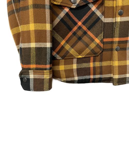 COACH（コーチ）COACH (コーチ) ボアジャケット シェルパラインドシャツジャケット ブラウン×イエロー サイズ:Sの古着・服飾アイテム