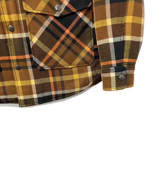 COACH（コーチ）COACH (コーチ) ボアジャケット シェルパラインドシャツジャケット ブラウン×イエロー サイズ:Sの古着・服飾アイテム