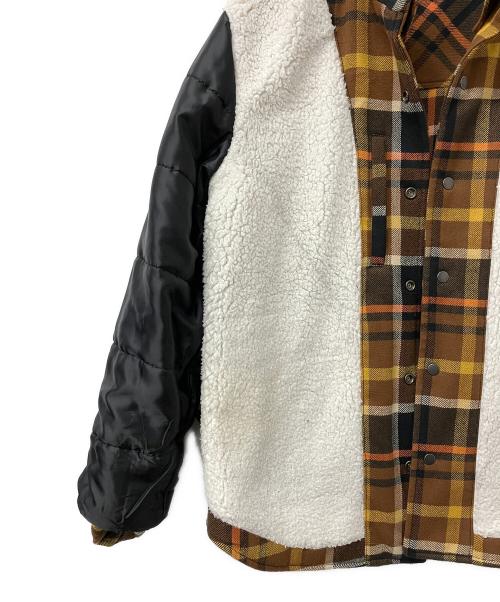 COACH（コーチ）COACH (コーチ) ボアジャケット シェルパラインドシャツジャケット ブラウン×イエロー サイズ:Sの古着・服飾アイテム