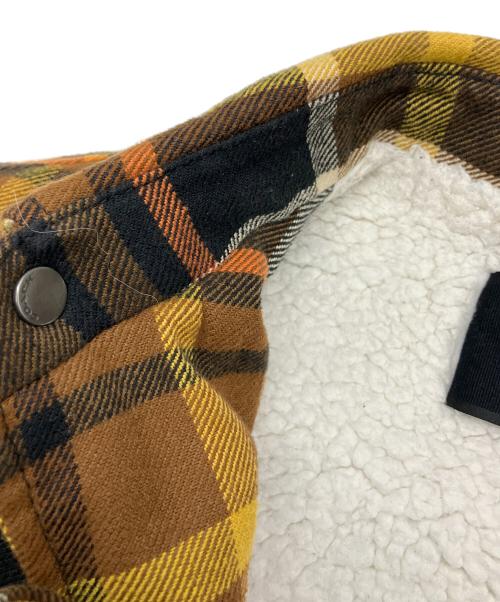 COACH（コーチ）COACH (コーチ) ボアジャケット シェルパラインドシャツジャケット ブラウン×イエロー サイズ:Sの古着・服飾アイテム