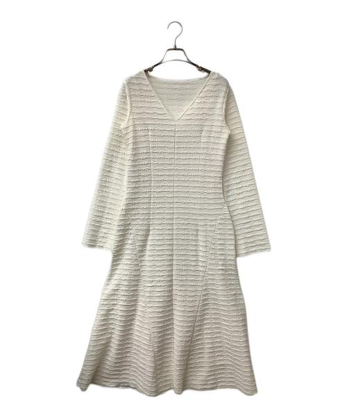 HER LIP TO（ハーリップトゥ）HER LIP TO (ハーリップトゥ) 長袖ワンピース Mermaid Jacquard Dress ホワイト サイズ:Sの古着・服飾アイテム
