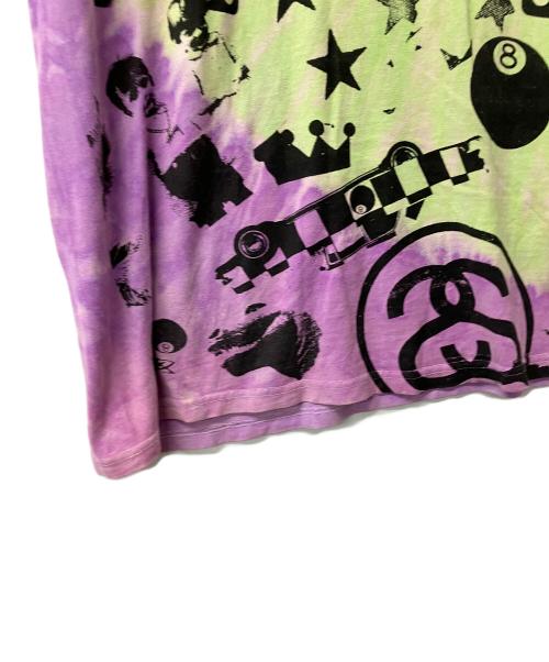 stussy（ステューシー）stussy (ステューシー) Tシャツ タイダイ パープル サイズ:largeの古着・服飾アイテム