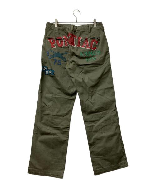 AVIREX（アヴィレックス）AVIREX (アヴィレックス) チノパン　ペイント グリーン サイズ:Lの古着・服飾アイテム