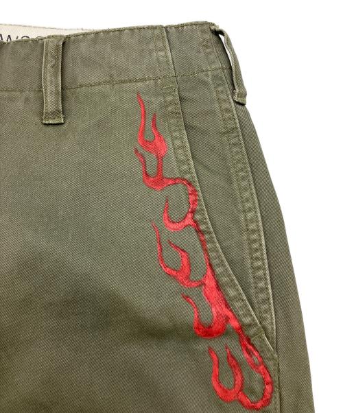 AVIREX（アヴィレックス）AVIREX (アヴィレックス) チノパン　ペイント グリーン サイズ:Lの古着・服飾アイテム