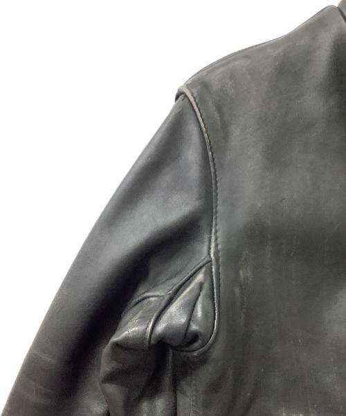 Schott（ショット）Schott (ショット) レザージャケット　※背面ペイント有＠古着 ブラック サイズ:Sの古着・服飾アイテム