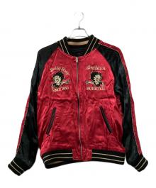 INDIAN MOTORCYCLE×BETTY BOOP（インディアンモーターサイクル×ベティー・ブープ）の古着「スカジャン」｜ブラック×レッド