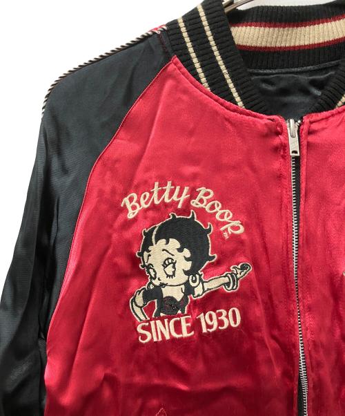 INDIAN MOTORCYCLE（インディアンモーターサイクル）INDIAN MOTORCYCLE (インディアンモーターサイクル) BETTY BOOP (ベティー・ブープ) スカジャン ブラック×レッド サイズ:Mの古着・服飾アイテム