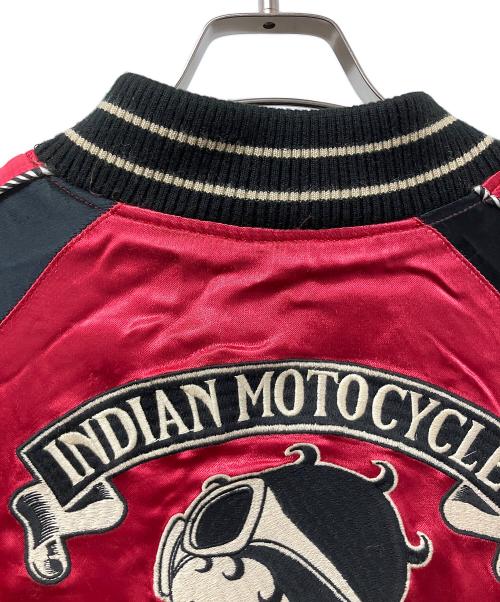 INDIAN MOTORCYCLE（インディアンモーターサイクル）INDIAN MOTORCYCLE (インディアンモーターサイクル) BETTY BOOP (ベティー・ブープ) スカジャン ブラック×レッド サイズ:Mの古着・服飾アイテム
