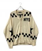 Hysteric Glamourヒステリックグラマー）の古着「IN THE STUDIO編込 カーディガン」｜ベージュ×ブラック