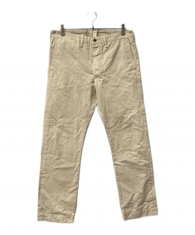 RRL ベージュ コットン ワイドレッグ チノパン 中古・古着通販】RRL (ダブルアールエル) ボタンフライチノパン
