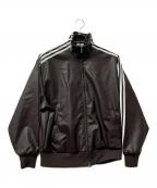 adidasアディダス）の古着「トラックジャケット プレザー 3ストライプ」｜ブラウン