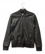 AVIREXアヴィレックス）の古着「レザージャケット MA-1 LEATHER RIB BOULSON」｜ブラック
